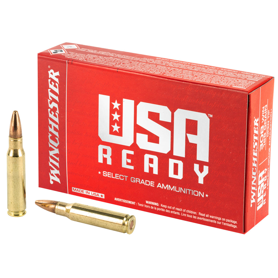 Winchester .308 Win / 7.62x51mm USA Ready Open Tip Range 168 Grain 20/Box