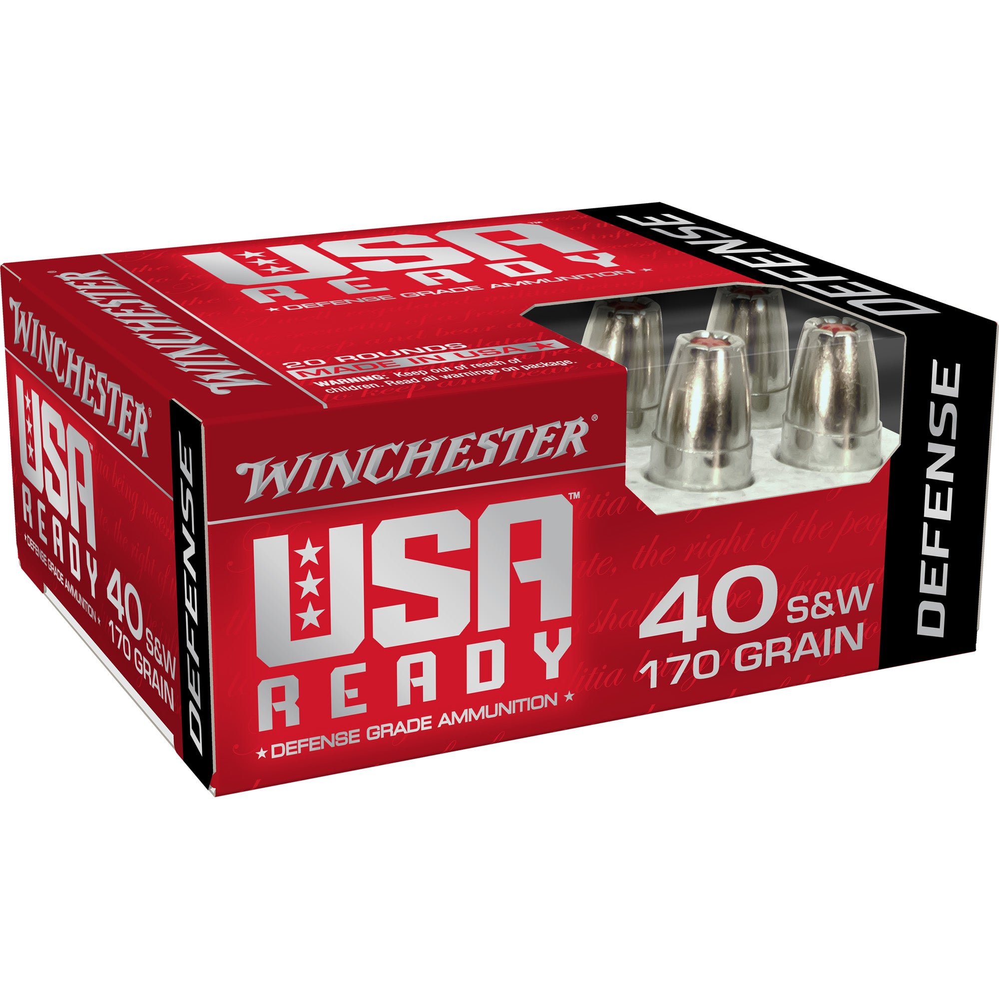 Winchester .40 S&W USA Ready Ready Hex Vent Hollow Point 170 Grain 20/Box
