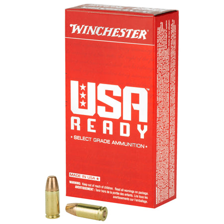Winchester 9mm Luger / Parabellum USA Ready Full Metal Jacket Flat Nose 115 Grain 50/Box