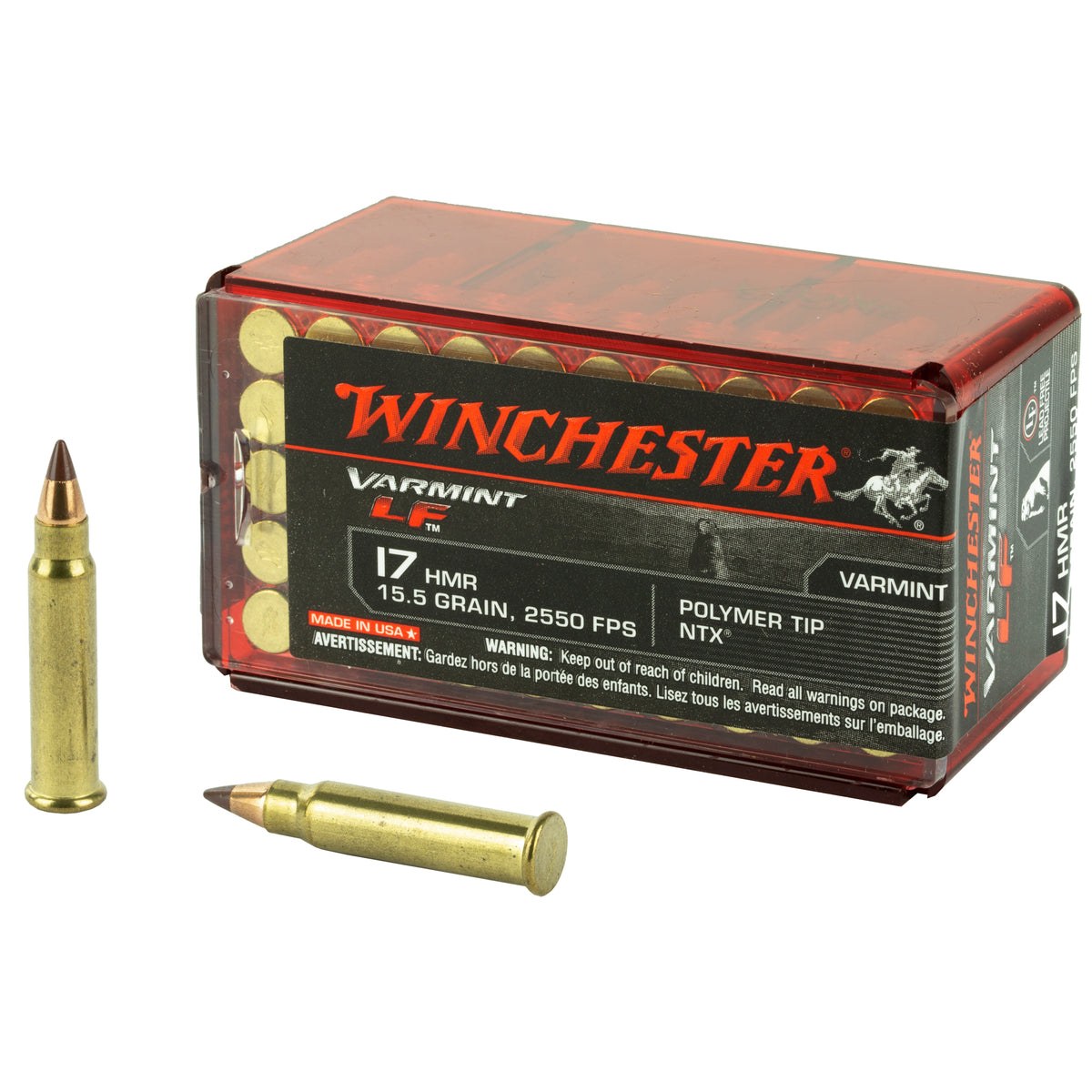 Winchester .17 HMR Varmint LF Lead Free Polymer Tip NTX 15.5 Grain 50/Box