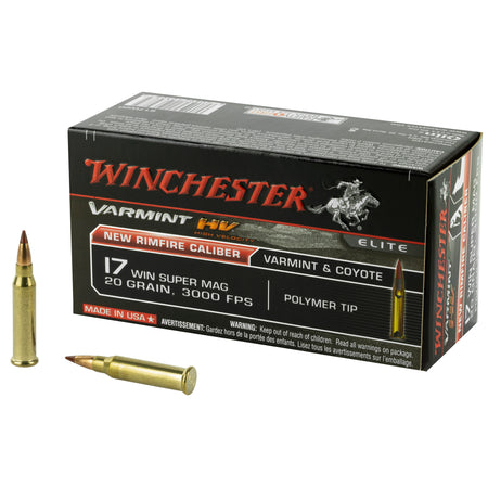 Winchester Varmint HV Rimfire Ammo 17 WSM 20 gr. Polymer Tip 50bx/500CS