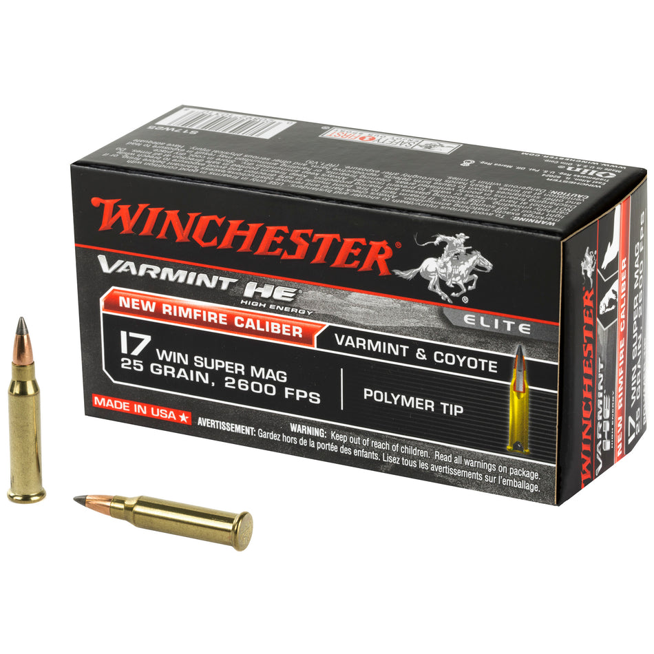 Winchester .17 WSM Varmint High Energy Polymer Tip 25 Grain 50/Box