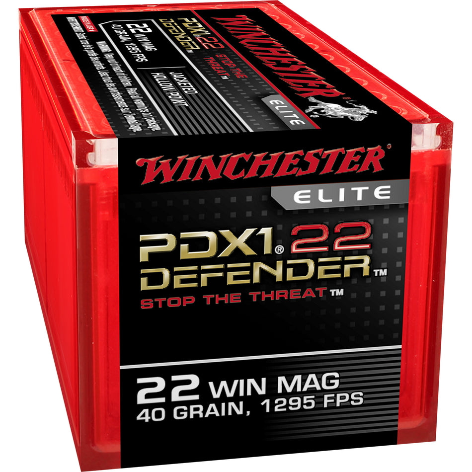 Winchester .22 Magnum / WMR PDX1 Defender Jacketed Hollow Point 45 Grain 50/Box