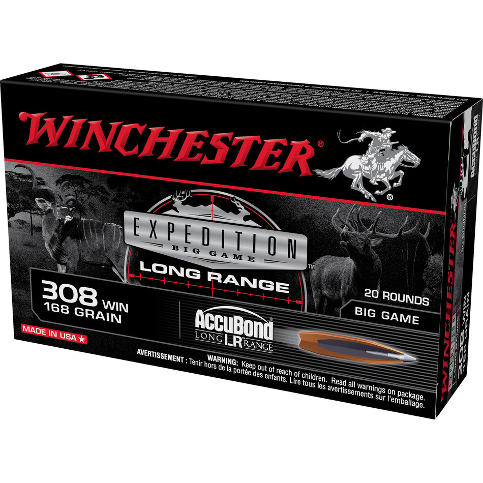 Winchester .308 Win / 7.62x51mm Expedition Big Game Nosler AccuBond Long-Range 168 Grain 20/Box