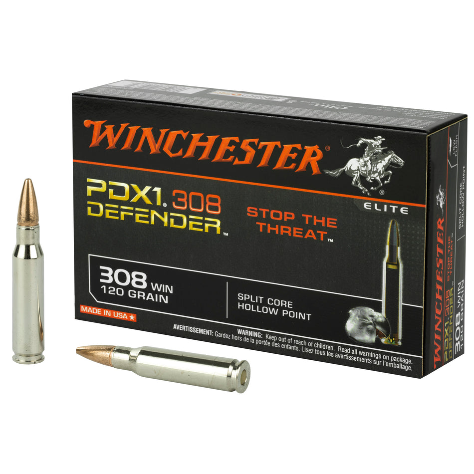 Winchester .308 Win / 7.62x51mm PDX1 Defender Jacketed Hollow Point 120 Grain 20/Box