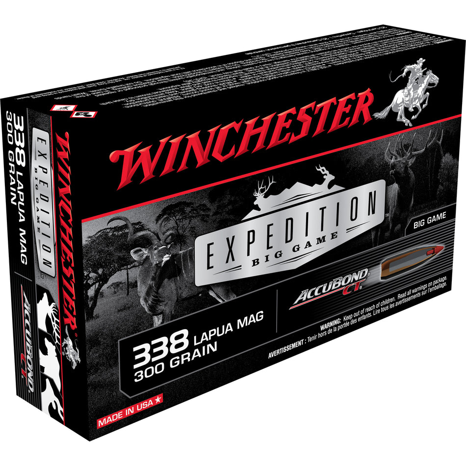 Winchester .338 Lapua Magnum Expedition Big Game AccuBond CT Polymer Tip 300 Grain 20/Box