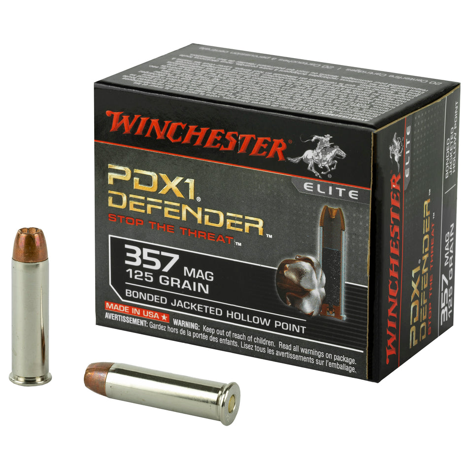 Winchester .357 Magnum PDX1 Defender Elite Bonded Jacket Hollow Point 125 Grain 20/Box