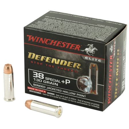 Winchester .38 Special PDX1 Defender +P Bonded Jacket Hollow Point 130 Grain 20/Box