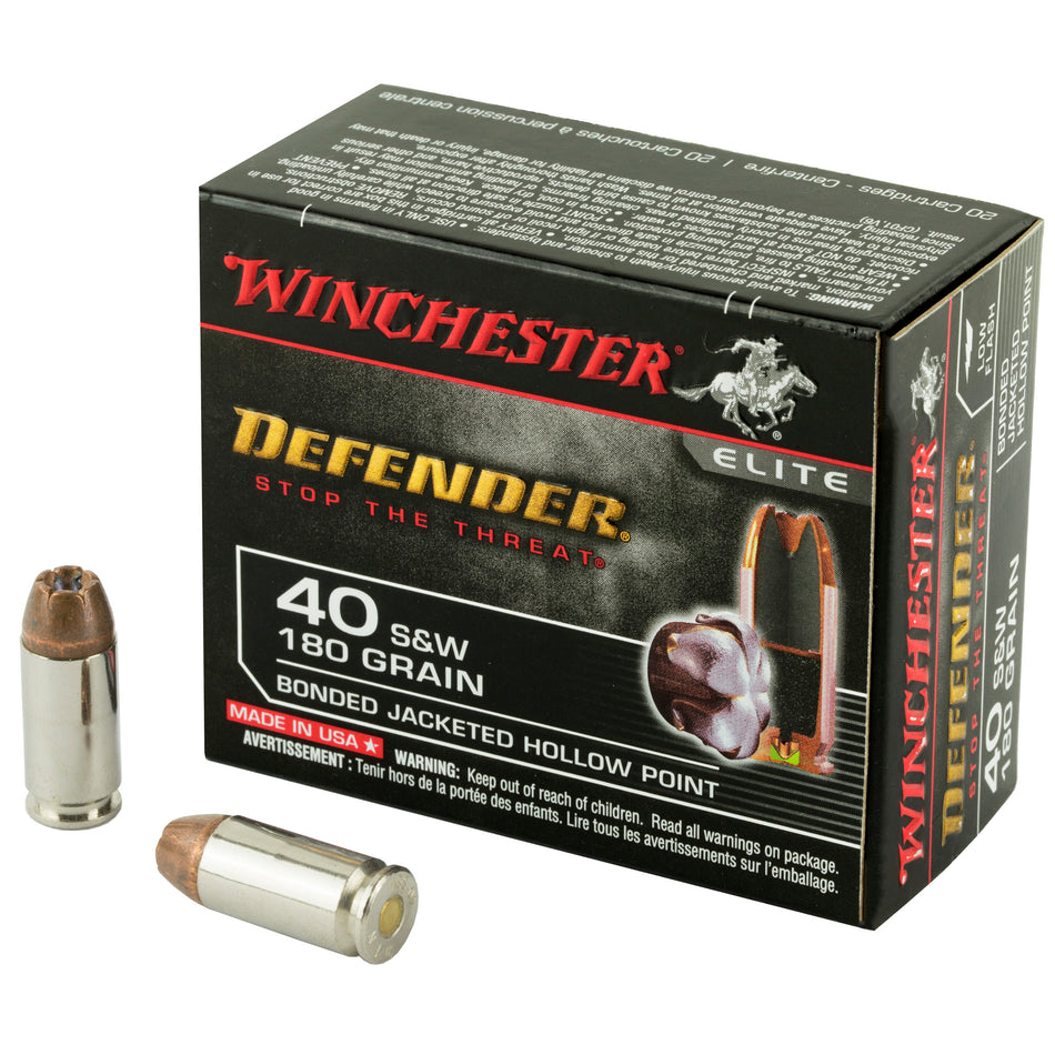 Winchester .40 S&W Defender Bonded Jacket Hollow Point 180 Grain 20/Box