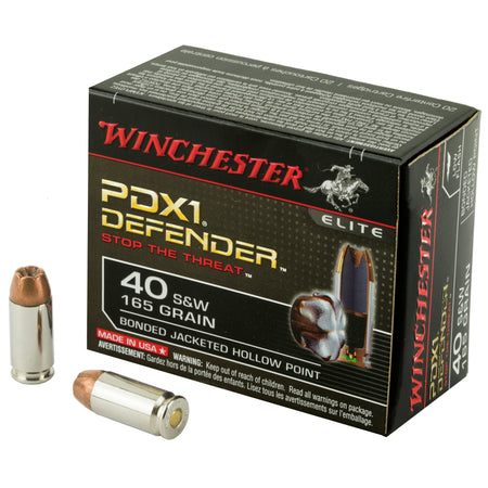 Winchester .40 S&W PDX1 Defender Bonded Jacket Hollow Point 165 Grain 20/Box