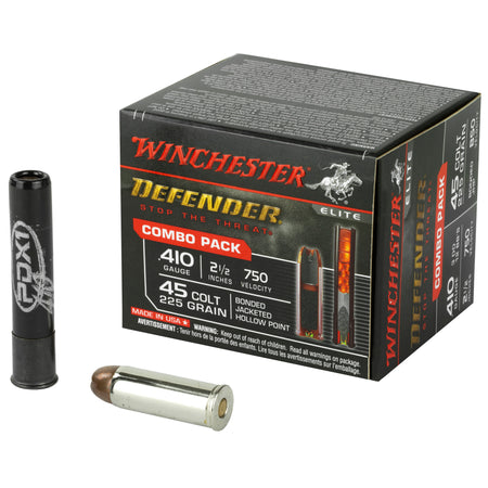 Winchester .410 Bore PDX1 Defender Combo JACKETED HOLLOW POINT / 3 Defense Discs + 12 BBs Slug / Buckshot 1 oz 2.5 in 20/Box