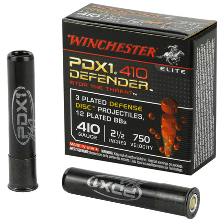 Winchester .410 Bore PDX1 Defender 3 Defense Discs/12 BB Pellets PDX1 Defender Discs / BBs 1-1/4 oz 2.5 in 10/Box