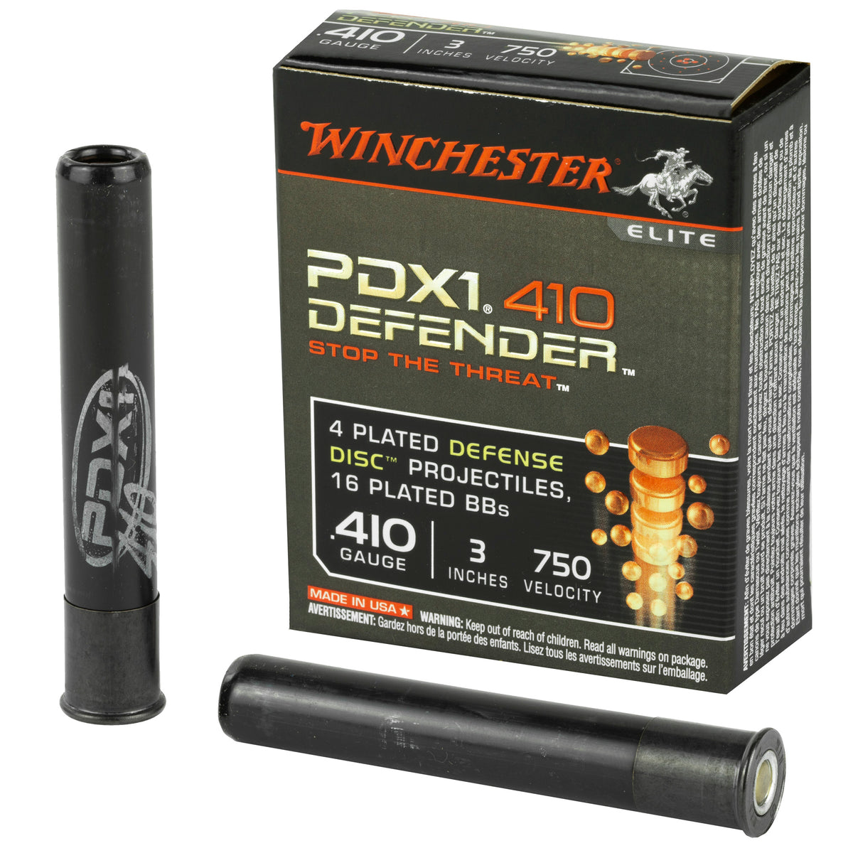 Winchester .410 Bore PDX1 Defender 4 Defense Discs/16 BB Pellets Combo Discs / BBs 1/3 oz 3 in 10/Box
