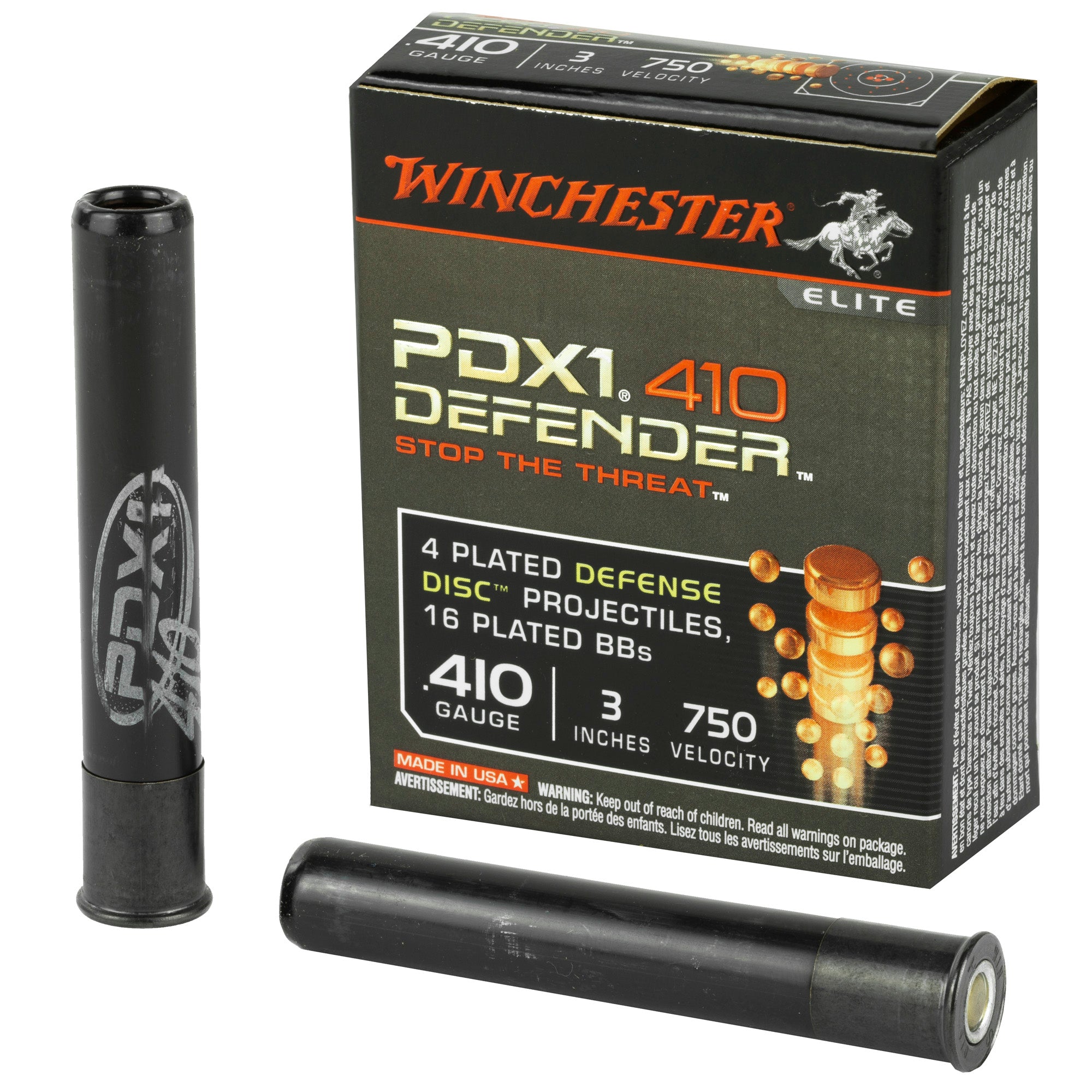 Winchester .410 Bore PDX1 Defender 4 Defense Discs/16 BB Pellets Combo Discs / BBs 1/3 oz 3 in 10/Box