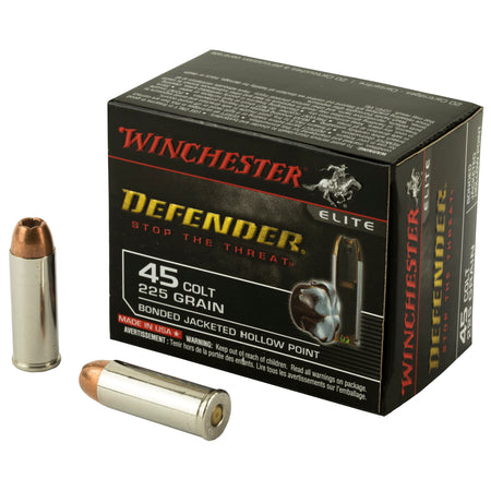 Winchester .45 Long Colt PDX1 Defender Elite Bonded Jacket Hollow Point 225 Grain 20/Box