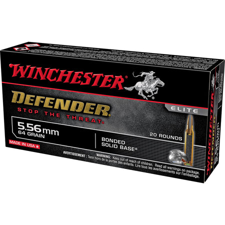 Winchester 5.56x45mm NATO Defender Bonded Solid Base 64 Grain 20/Box
