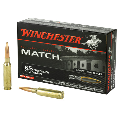 Winchester 6.5mm Creedmoor Match Sierra MatchKing Boat Tail Hollow Point 140 Grain 20/Box