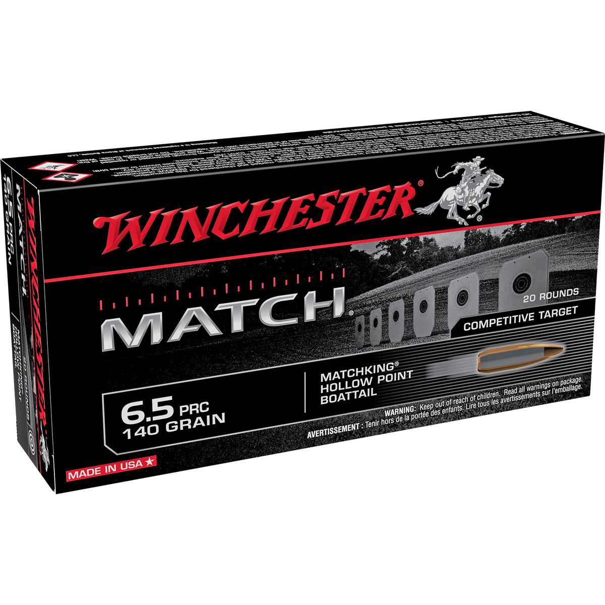 Winchester 6.5 PRC Match Sierra MatchKing Boat Tail Hollow Point 140 Grain 20/Box