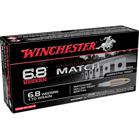 Winchester 6.8 Western Match Sierra MatchKing Boat Tail Hollow Point 170 Grain 20/Box