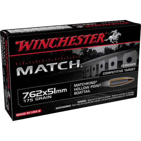 Winchester .308 Win / 7.62x51mm Match Sierra MatchKing Boat Tail Hollow Point 175 Grain 20/Box