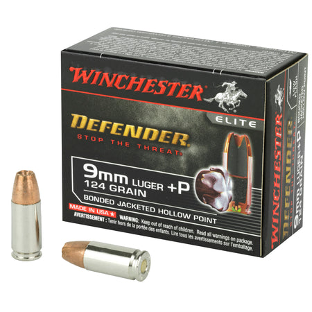 Winchester 9mm Luger / Parabellum PDX1 Defender +P Bonded Jacket Hollow Point 124 Grain 20/Box