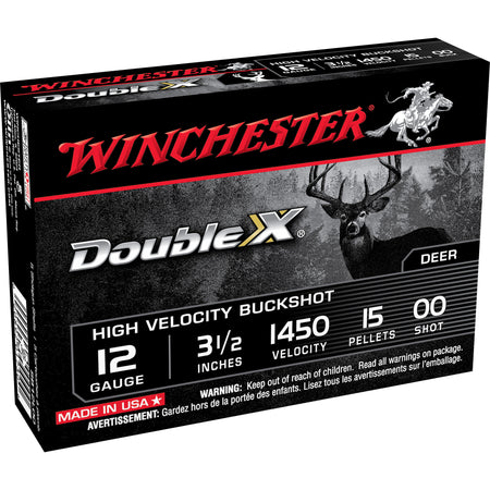 Winchester 12 Gauge Double X High Velocity 15 Pellets 00 Buck 1-7/8 oz 3.5 in 5/Box