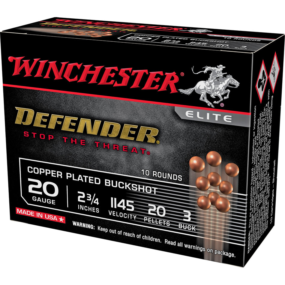 Winchester 20 Gauge Defender 20 Pellets #3 Buck 1-1/8 oz 2.75 in 10/Box