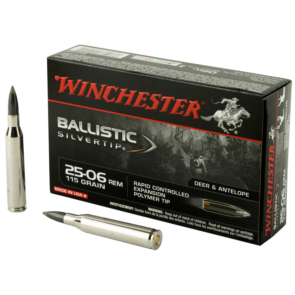 Winchester .25-06 Remington Ballistic Silvertip Rapid Controlled Expansion Polymer Tip 115 Grain 20/Box