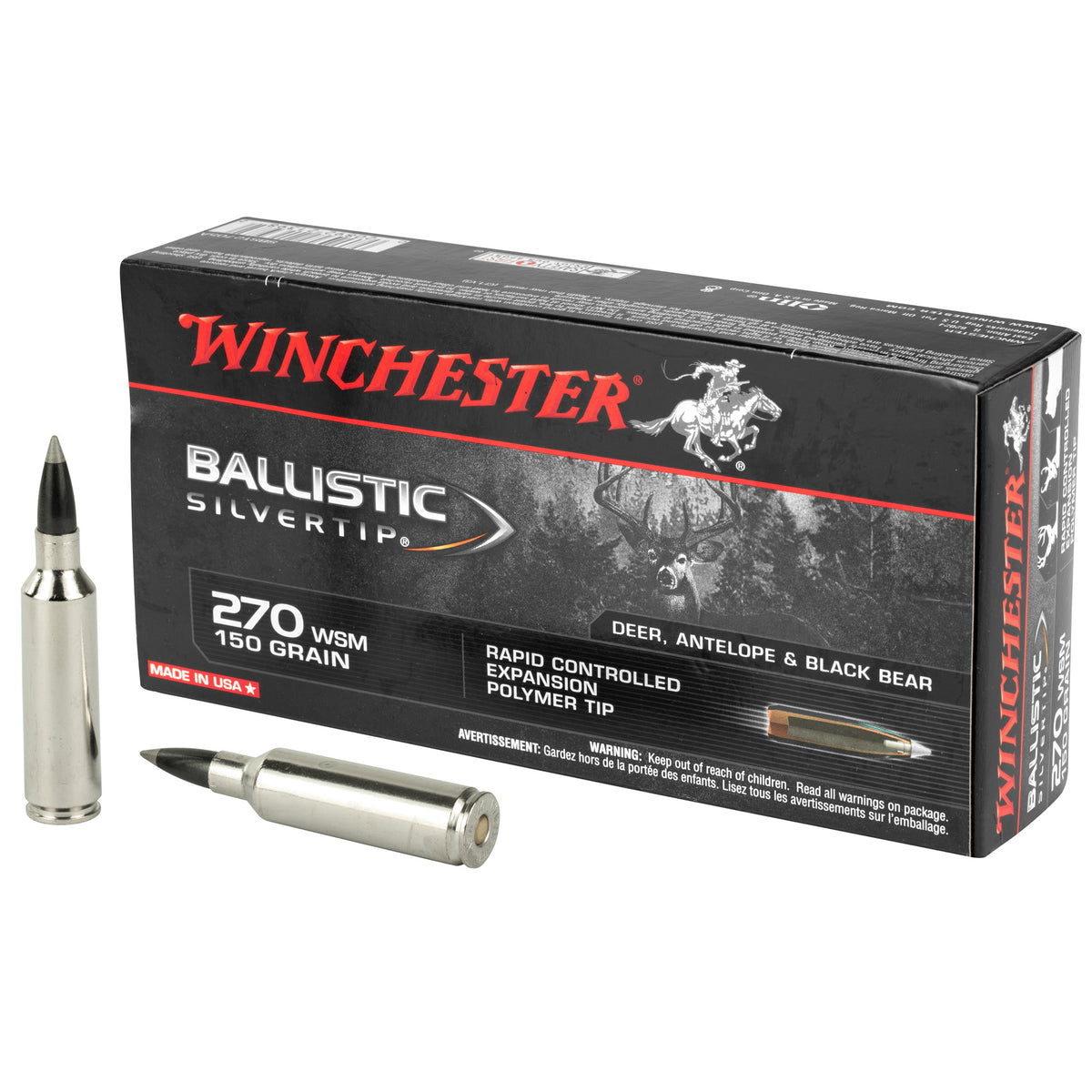 Winchester .270 WSM Ballistic Silvertip Rapid Controlled Expansion Polymer Tip 150 Grain 20/Box