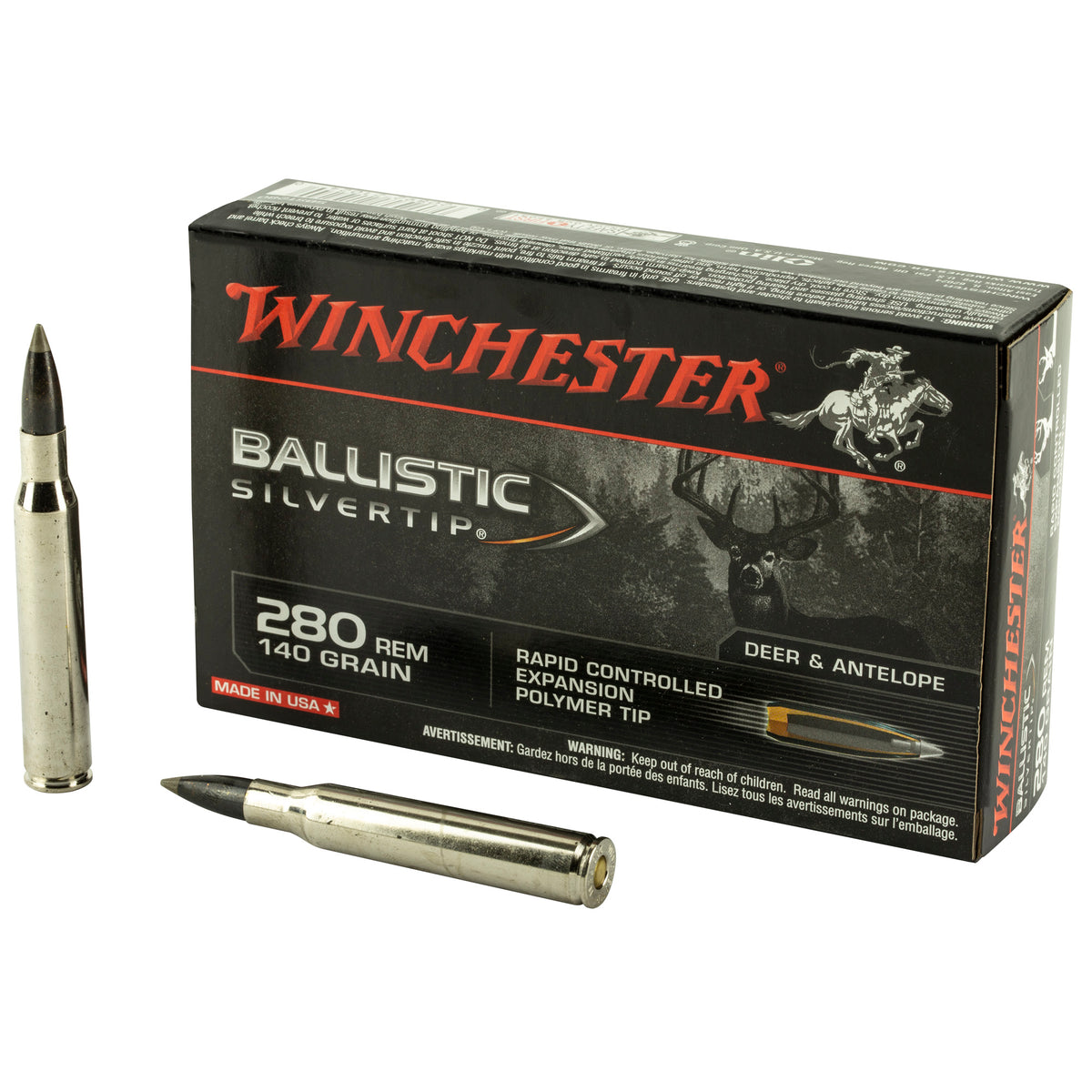 Winchester .280 Remington Ballistic Silvertip Rapid Controlled Expansion Polymer Tip 140 Grain 20/Box