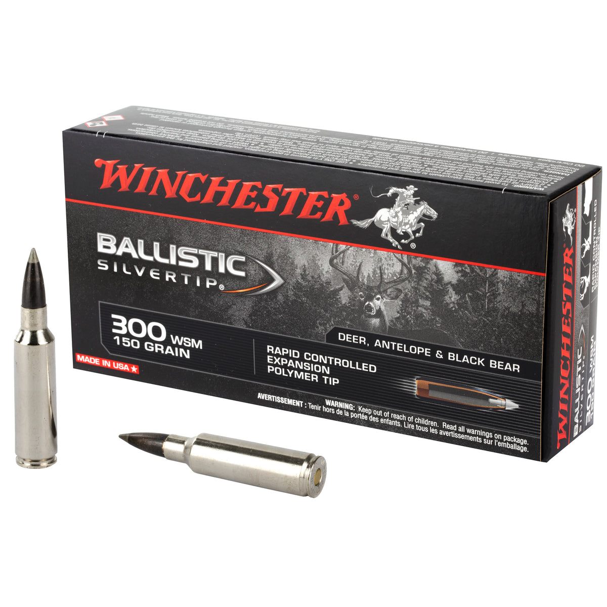 Winchester .300 WSM Ballistic Silvertip Polymer Tip 150 Grain 20/Box