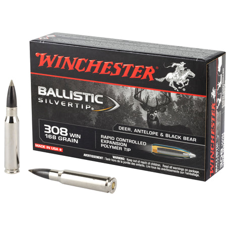 Winchester .308 Win / 7.62x51mm Ballistic Silvertip Rapid Controlled Expansion Polymer Tip 168 Grain 20/Box