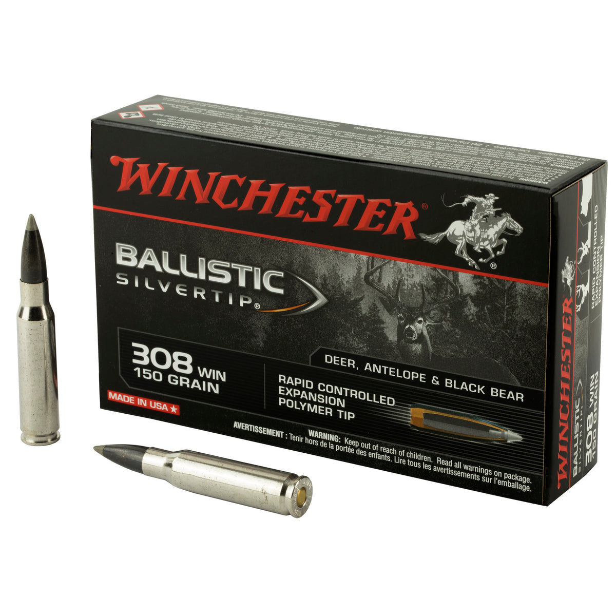 Winchester .308 Win / 7.62x51mm Ballistic Silvertip Rapid Controlled Expansion Polymer Tip 150 Grain 20/Box