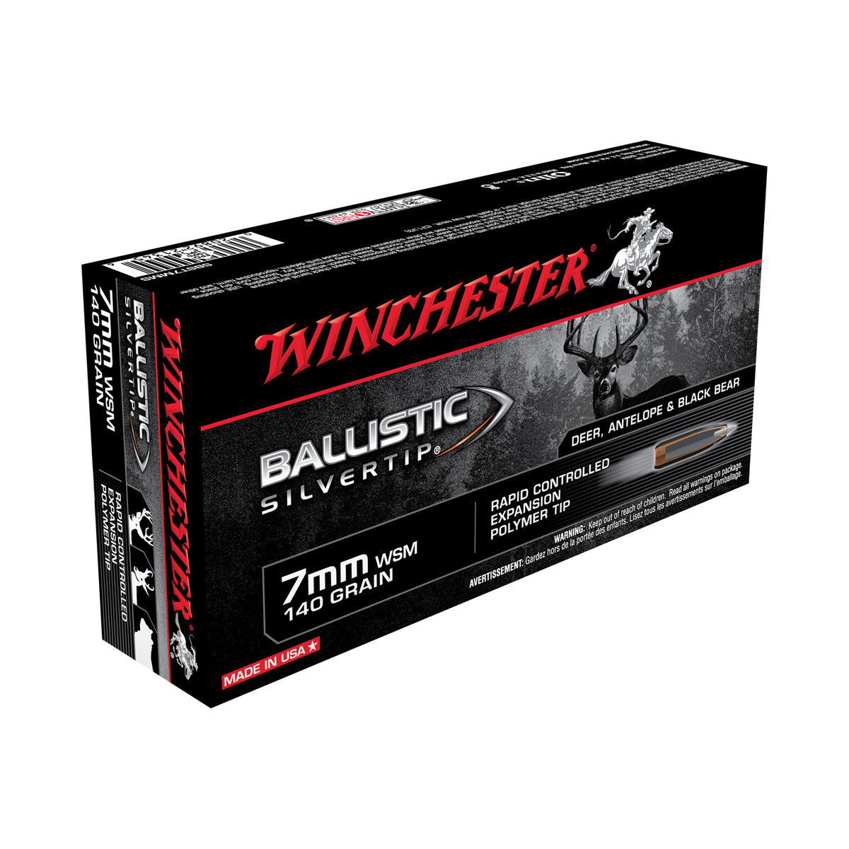 Winchester 7mm WSM Ballistic Silvertip Polymer Tip 140 Grain 20/Box