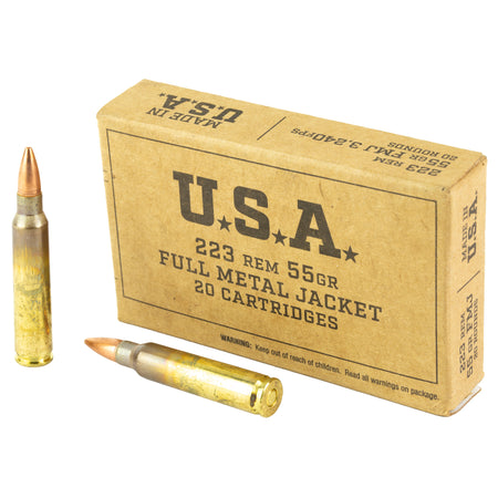 Winchester .223 Remington USA Full Metal Jacket 55 Grain 20/Box [Item 1487]