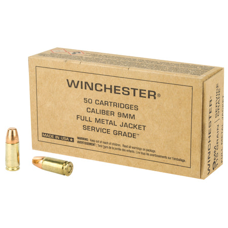 Winchester 9mm Luger / Parabellum Service Grade Full Metal Jacket 115 Grain 50/Box