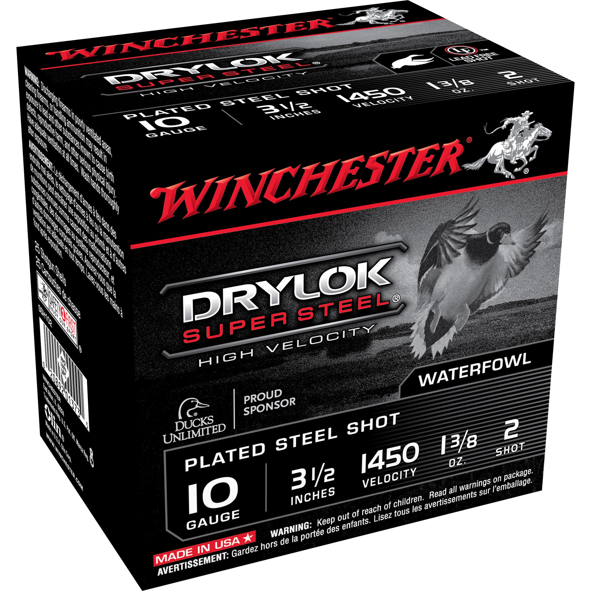 Winchester 10 Gauge Drylok Super Steel High Velocity #2 1-3/8 oz 3.5 in 25/Box