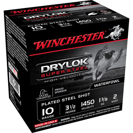 Winchester 10 Gauge Drylok Super Steel High Velocity #2 1-3/8 oz 3.5 in 25/Box