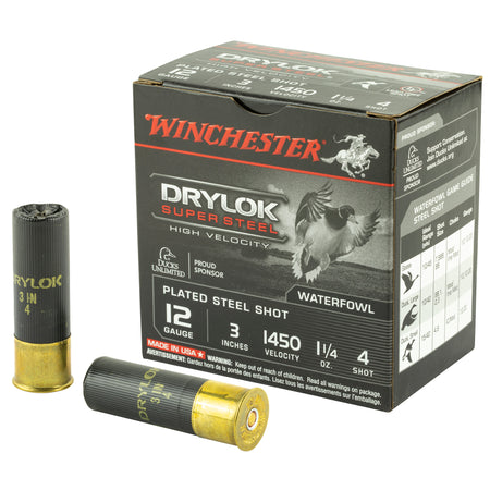 Winchester 12 Gauge Drylok Super Steel High Velocity #4 1-1/4 oz 3 in 25/Box