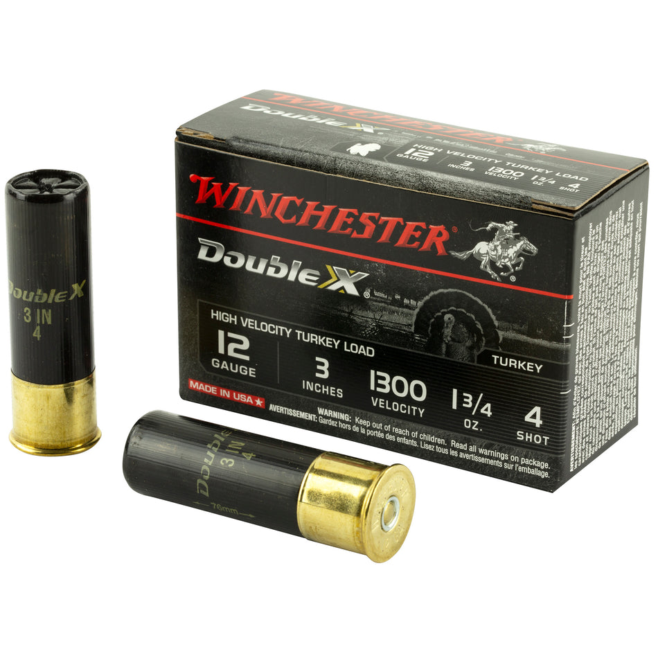 Winchester 12 Gauge Double X High Velocity Turkey #4 1-3/4 oz 3 in 10/Box