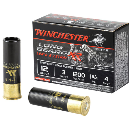 Winchester 12 Gauge Long Beard XR Shot-Lok Turkey #4 1-3/4 oz 3 in 10/Box