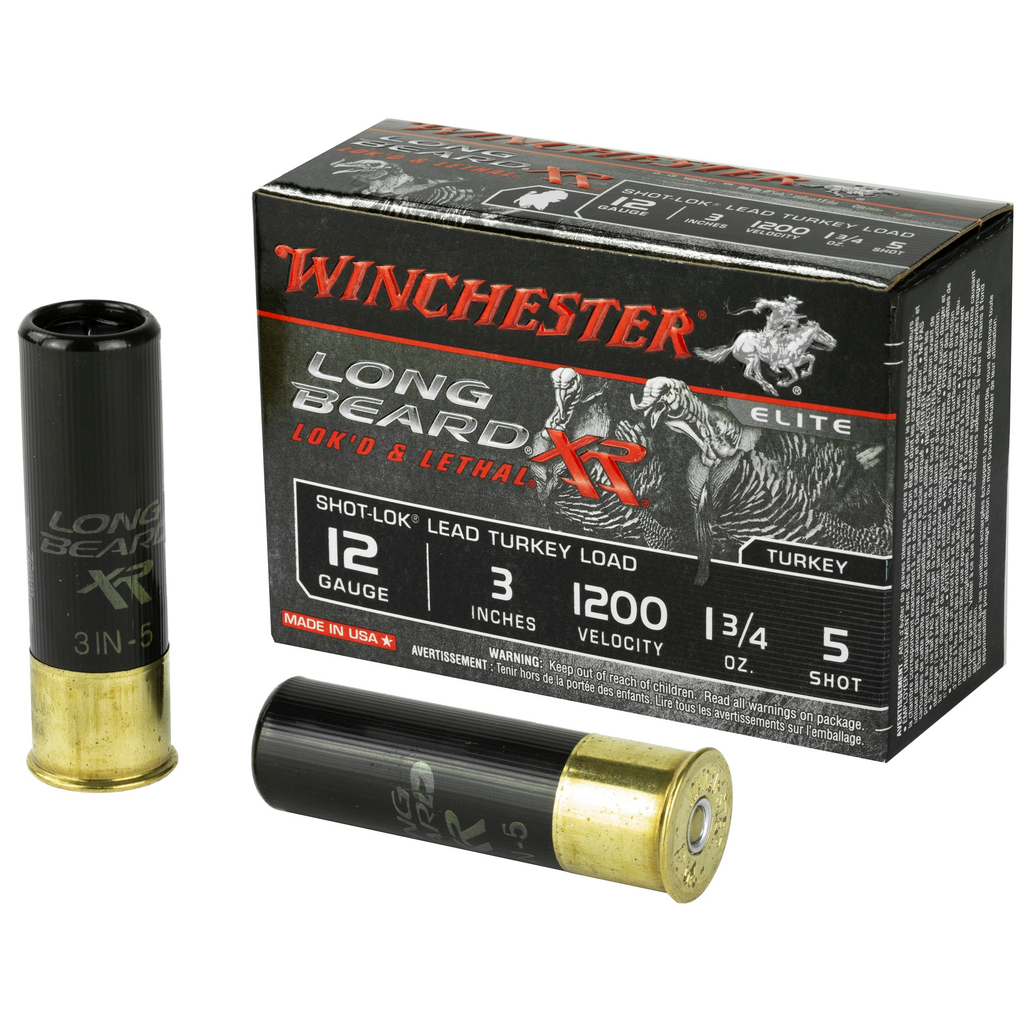 Winchester 12 Gauge Long Beard XR Shot-Lok Turkey #5 1-3/4 oz 3 in 10/Box