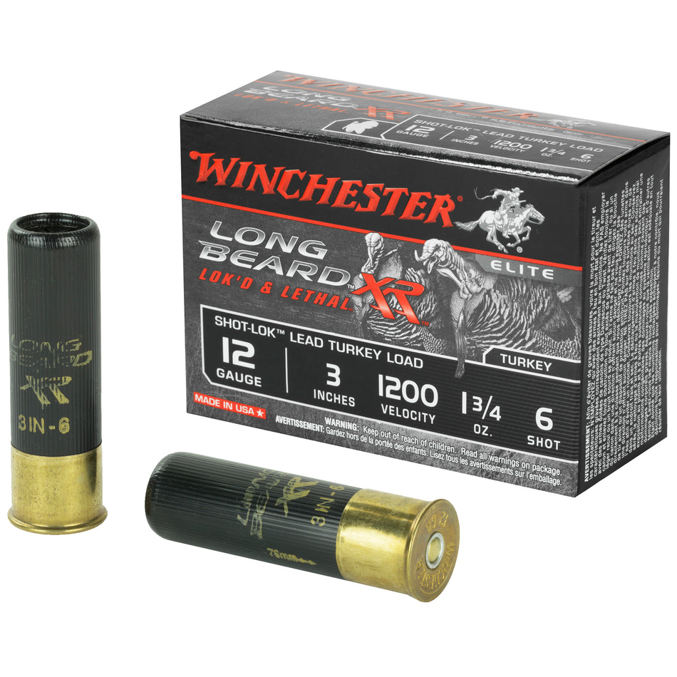 Winchester 12 Gauge Long Beard XR Shot-Lok with Plated Lead Shot Turkey #6 1-3/4 oz 3 in 10/Box