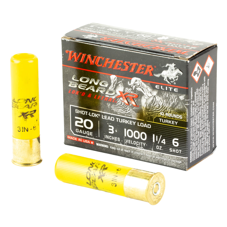 Winchester 20 Gauge Long Beard XR Shot-Lok Turkey #6 1-1/4 oz 3 in 10/Box