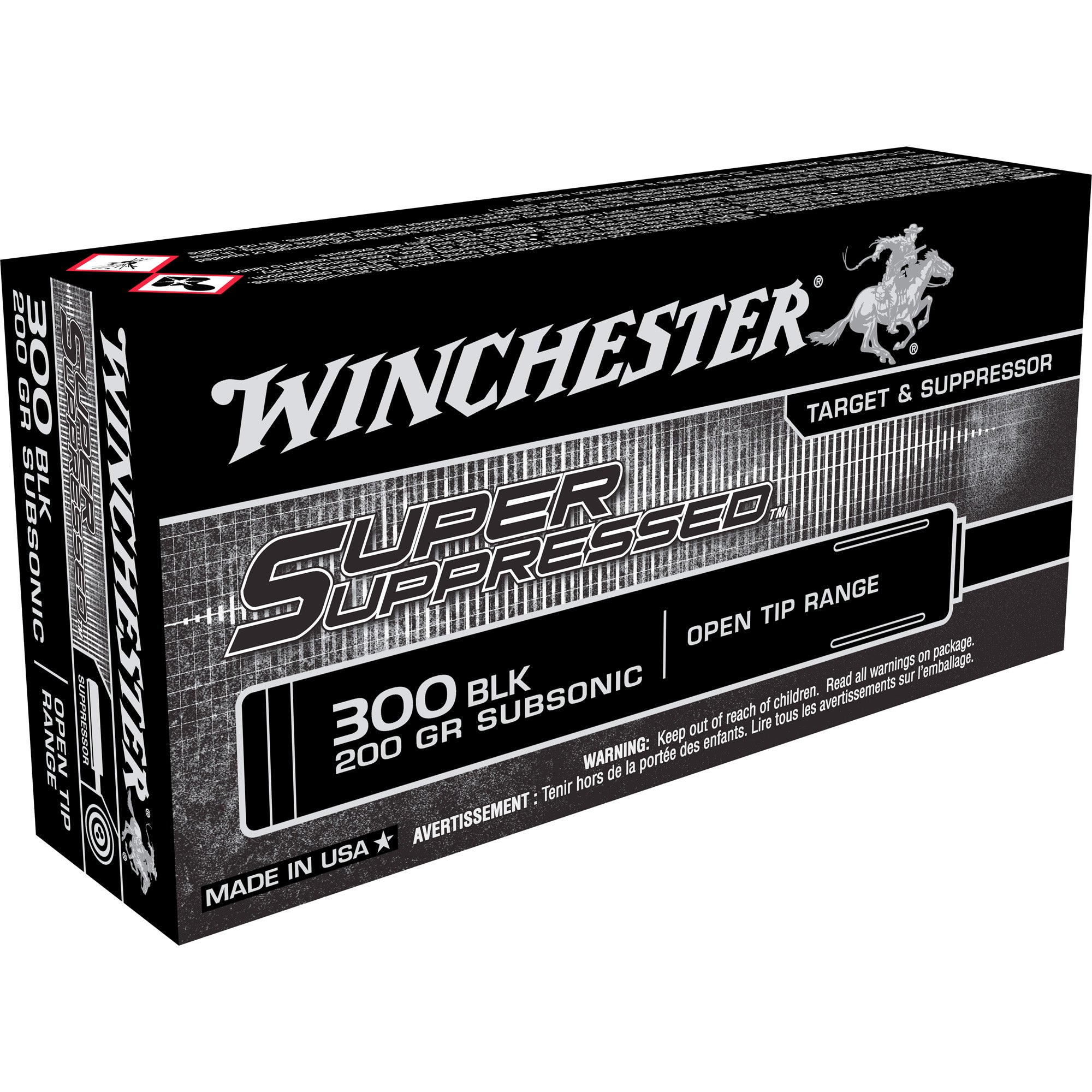 Winchester .300 AAC Blackout Super Suppressed Open Tip Range 200 Grain 20/Box