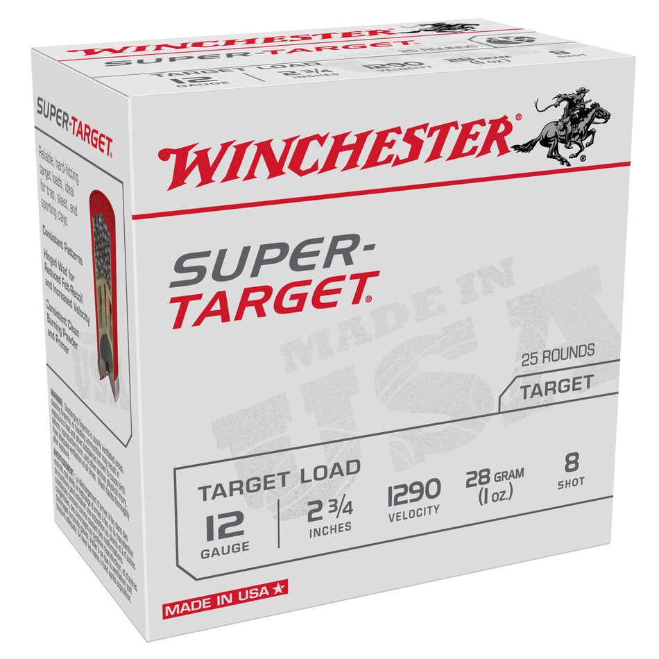 Winchester 12 Gauge Super-Target 1290 #8 1 oz 2.75 in 25/Box
