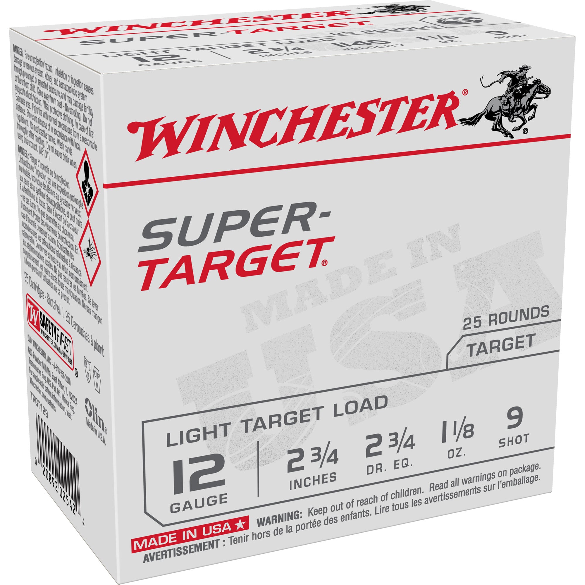 Winchester 12 Gauge Super-Target Light Target #9 1-1/8 oz 2.75 in 25/Box