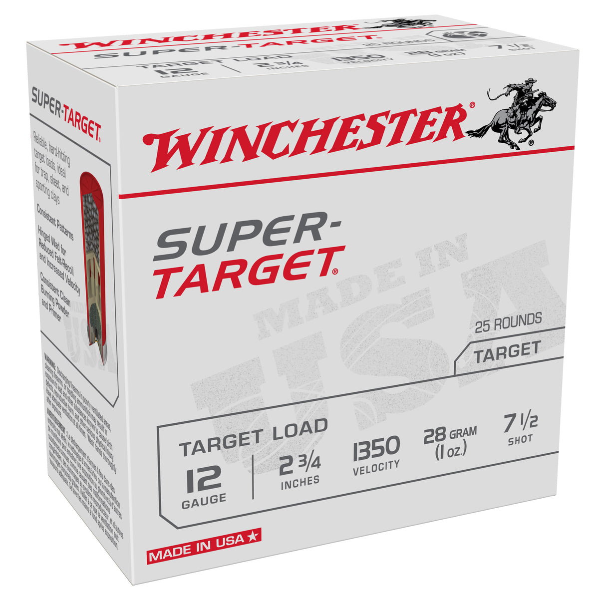 Winchester 12 Gauge Super-Target 1350 #7.5 1 oz 2.75 in 25/Box