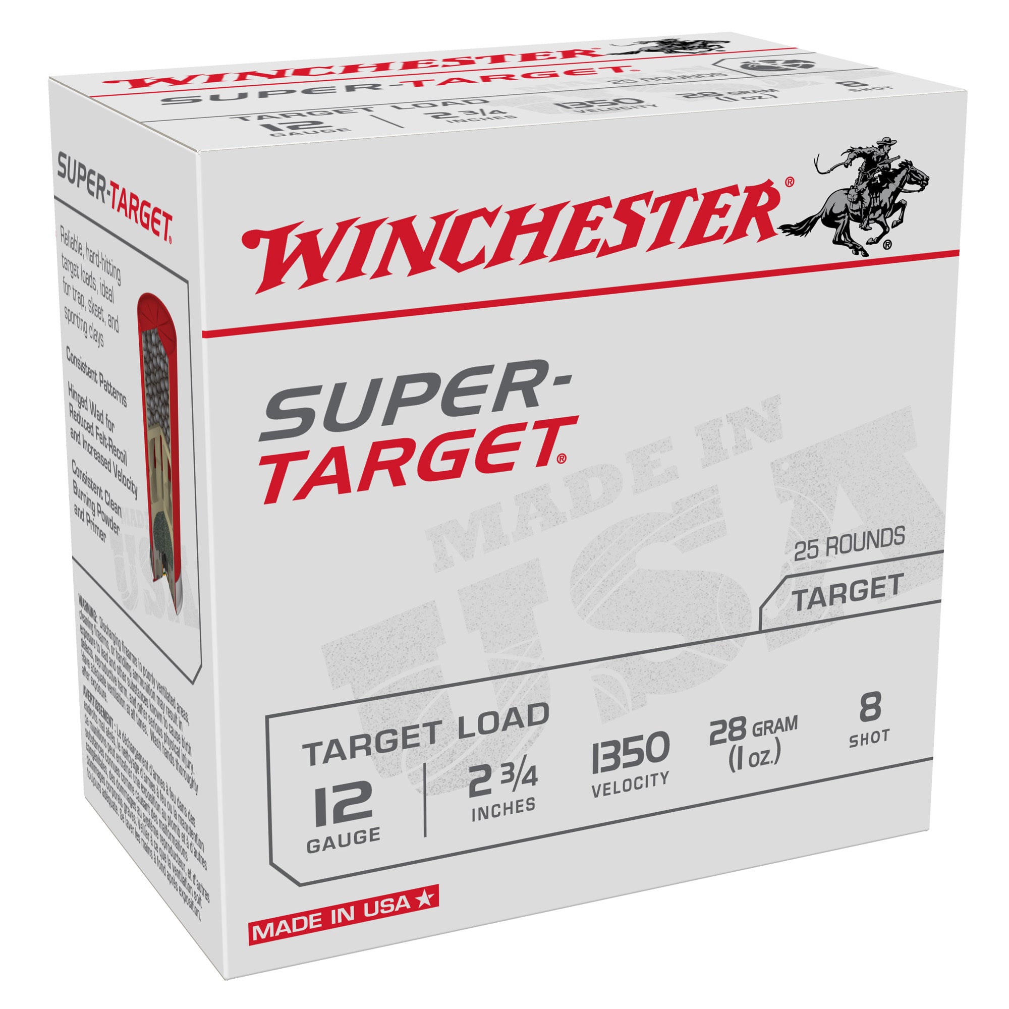 Winchester 12 Gauge Super-Target 1350 #8 1 oz 2.75 in 25/Box