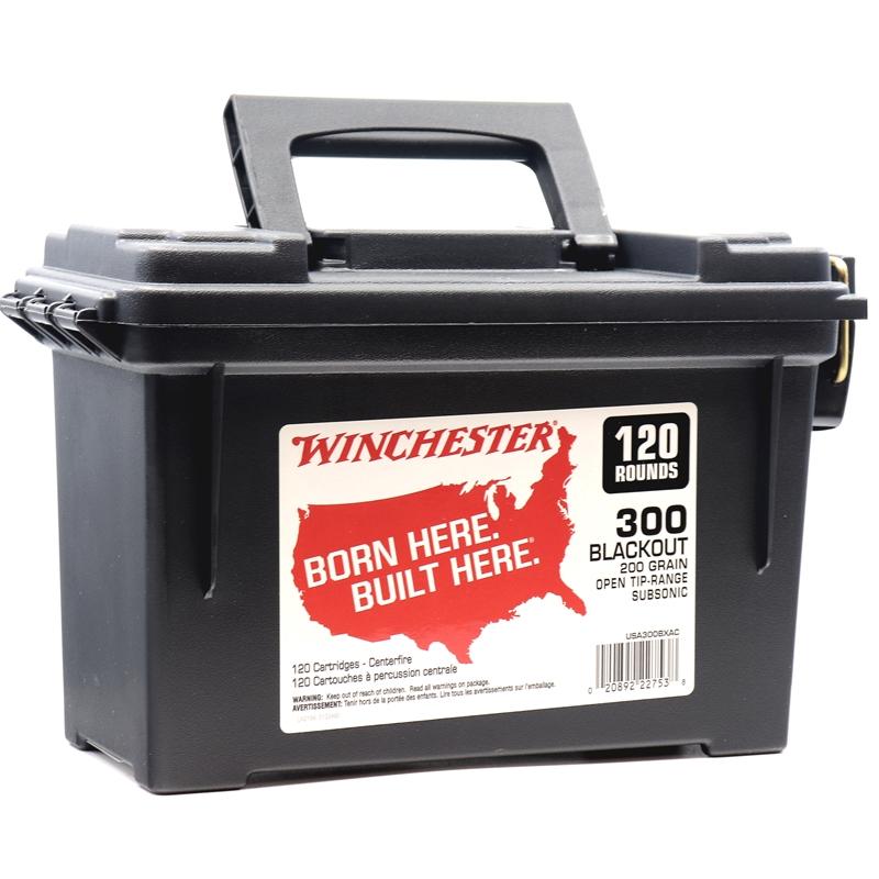 Winchester .300 AAC Blackout BORN HERE BUILT HERE Recreational Shooting Full Metal Jacket Open Tip 200 Grain 120/Box